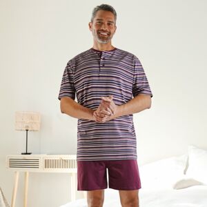 Blancheporte Pruhované pyžamo so šortkami bordó 97/106 (L)