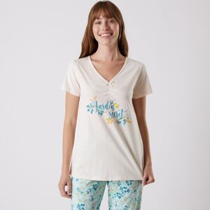 Blancheporte Pyžamové tričko s krátkymi rukávmi a potlačou "Jardin secret" ražná 38/40