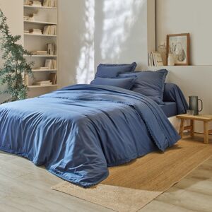 Blancheporte Jednofarebná posteľná bielizeň z čipky a bavlny nám.modrá klasická plachta 180x290cm