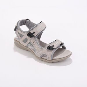 Blancheporte Športové kožené sandále na suchý zips sivá 38