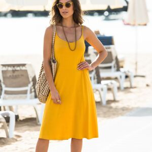 Blancheporte Jednofarebné rozšírené šaty žltá 54