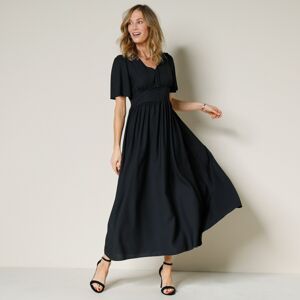 Blancheporte Jednofarebné dlhé šaty s rozšírenými rukávmi čierna 42