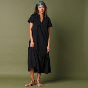 Blancheporte Dlhé šaty s originálnym výstrihom čierna 44