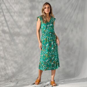 Blancheporte Polodlhé šaty s prekrížením zelená/modrá 52