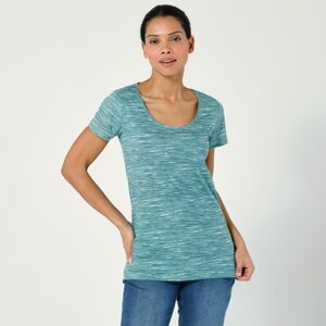 Blancheporte Melírované tričko s krátkymi rukávmi, z bio bavlny, eco-friendly tyrkysový melír 42/44