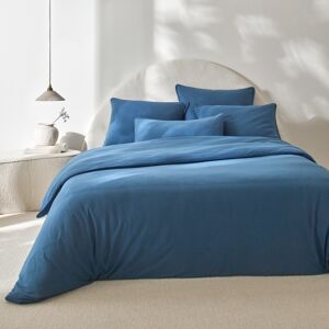 Blancheporte Bavlnená jednofarebná posteľná bielizeň s paspulou modrá obliečka na prikrývku140x200cm