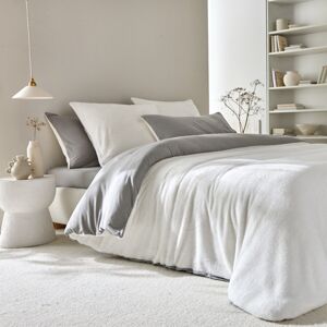 Blancheporte Fleecová obojstranná posteľná bielizeň, hebká na dotyk sivá napínacia plachta 90x190cm