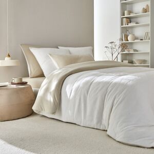 Blancheporte Fleecová obojstranná posteľná bielizeň, hebká na dotyk piesková napínacia plachta 90x190cm