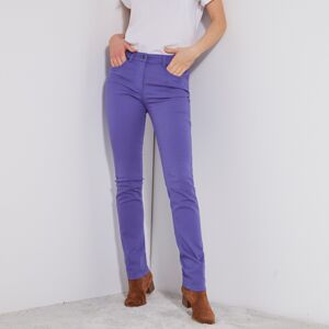 Blancheporte Úzke jednofarebné dlhé nohavice fialová 46