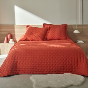 Blancheporte Prešívaná prikrývka na posteľ z mikrovlákna terakota obliečka na vankúš 65x65cm