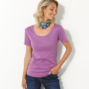 Blancheporte Jednofarebné tričko s krátkymi rukávmi, bio bavlna fialová 52