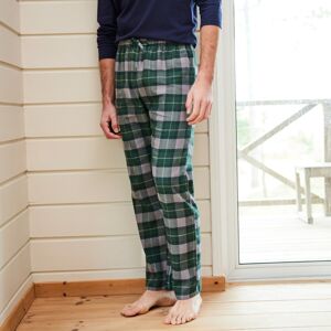 Blancheporte Flanelové pyžamové nohavice s potlačou kocky zelená 48/50