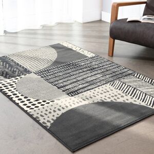 Blancheporte Dekoratívny koberec s geometrickým vzorom tmavosivá 60x110cm