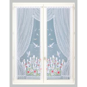 Blancheporte Rovná vitrážová záclona s motívom vtáčikov, pre garnižovú tyč, pár farebný potlač 60x220cm