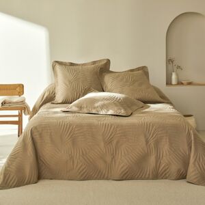 Blancheporte Prešívaná prikrývka na posteľ s optickým efektom "listov" béžová pléd 150x150cm