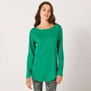 Blancheporte Jednofarebné tričko s dlhými rukávmi zelená 34/36
