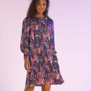 Blancheporte Rovné šaty z recyklovaného polyesteru, potlač nám. modrá/fialová 48