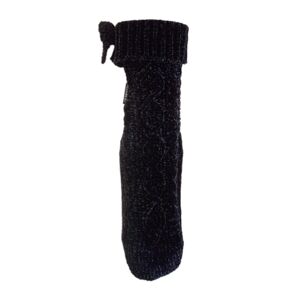 Blancheporte Hrejivé ženilkové ponožky s vrkočovým vzorom, protišmyková podrážka čierna 35/38