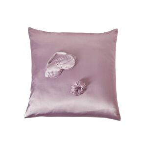 Blancheporte Saténová sada na spanie (maska na spanie + obliečka na vankúš + gumka do vlasov) lila uni