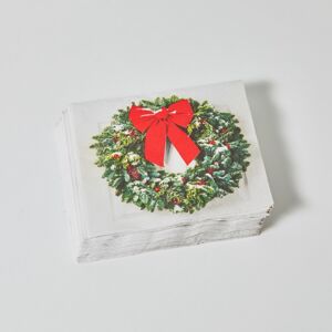 Blancheporte Súprava 20 papierových obrúskov s potlačou vianočného venca zelená/červená 20 ks