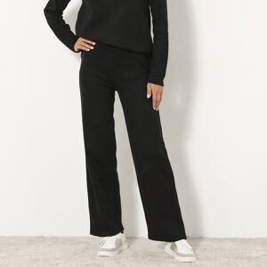 Blancheporte Rovné nohavice z česaného úpletu s pružným pásom čierna 52