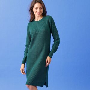 Blancheporte Šaty s hladkým pleteným vzorom smaragdová 42/44