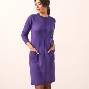 Blancheporte Pulóvrové šaty s vreckami fialová 54