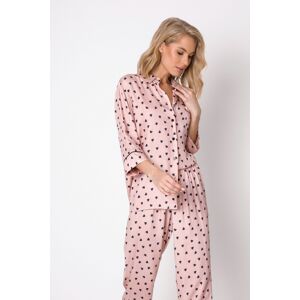 Dámske pyžamo Aruelle Lauren -  dlhé z viskózy Ružová M