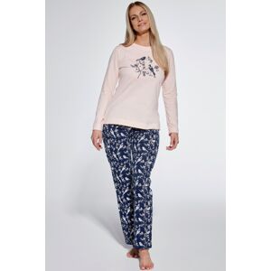 Dámske pyžamo Cornette 768/363 Birdie - bavlna Ružovo-tmavomodrá L