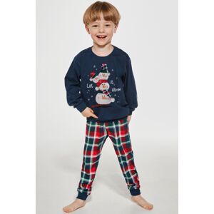 Chlapčenské pyžamo Cornette 593/154 Snowman 2 Tmavomodrá 158-164