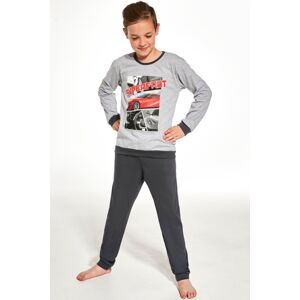 Chlapčenské pyžamo Cornette Superfast - bavlna Sivo-tmavosivá 146-152