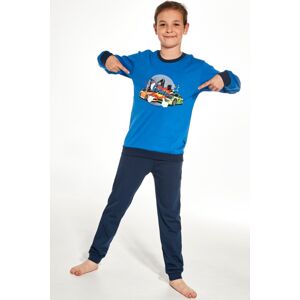 Chlapčenské pyžamo Cornette Crash - bavlna Svetlomodrá-tmavomodrá 134-140