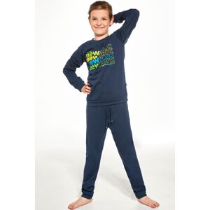 Chlapčenské pyžamo Cornette New York - bavlna Tmavomodrá 158-164