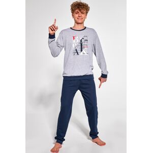 Chlapčenské pyžamo Cornette Break rules - bavlna Sivo-tmavomodrá 170