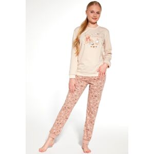 Dievčenské pyžamo Cornette Evening - bavlna Svetlobéžová 110-116
