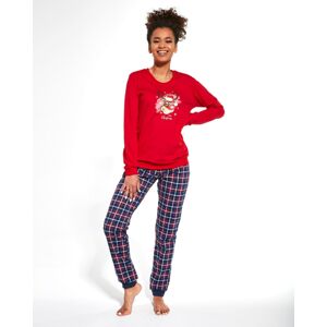 Dámske pyžamo Cornette Reindeer 671/261 LL  Merry Christmas Červeno-tmavomodrá XL