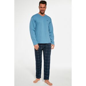 Pánske pyžamo Cornette Derby - bavlna Modro-sivá 3XL