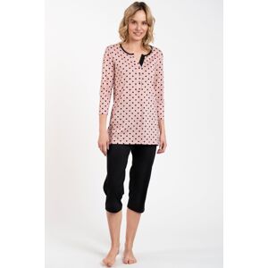 Dámske pyžamo Italian Fashion Marit - trojštvrťové bavlnené Svetloružová XL