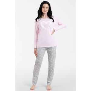 Dámske pyžamo Italian Fashion Noelie - bavlna Ružovo-sivá XL