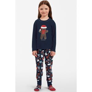 Detské pyžamo Italian Fashion Makala  - vianočný motív Tmavomodrá 6 let