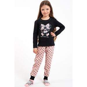 Dievčenské pyžamo Italian Fashion Bonilla - bavlna Čierno-starorůžová 8 let