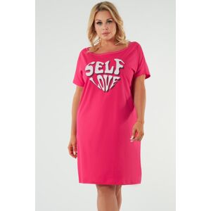 Nočná košieľka Italian Fashion Selfie - bavlna Malivovo červená XL