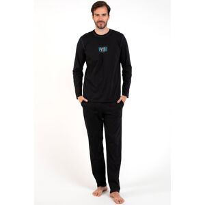 Pánske pyžamo Italian Fashion Club - bavlnené s dlhým rukávom Čierna 2XL