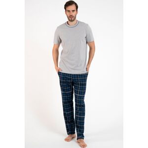 Pánske pyžamo Italian Fashion Ruben - bavlna Sivá 2XL