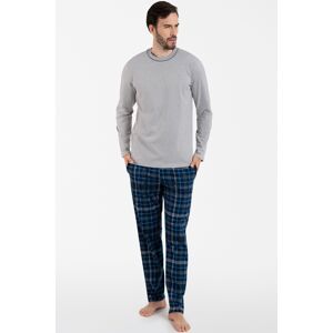 Pánske pyžamo Italian Fashion Ruben - dlhé bavlnené Sivá XL