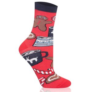 Pánske ponožky Italian Fashion S162D Cookies - bavlna Tmavomodrá - červená 41-43