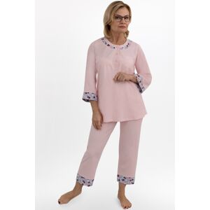 Dámske pyžamo Martel Julie - tříčtvrteční bavlněné Svetloružová 3XL