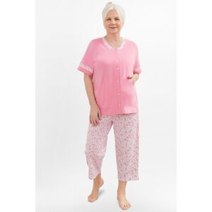 Dámske pyžamo Martel Nikola - zapínacie bavlnené Svetloružová M