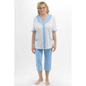 Dámske pyžamo Martel Honorata 211 - bavlna Bielo-modrá XL