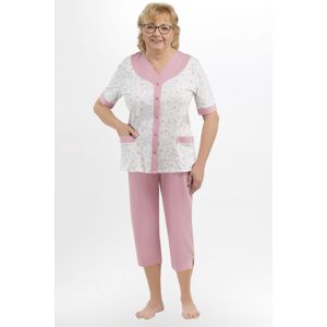 Dámske pyžamo Martel Honorata 211 - bavlna Bielo-ružová 4XL